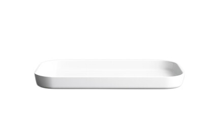 Minimalist White Rectangular Serving Plate for Modern Dining Decor