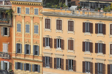 Obraz premium Traditional Rome buildings viewed from Orange Gardens. Aventino, Rome. Italy