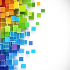 Obraz premium Abstract colorful square background design with copy space.