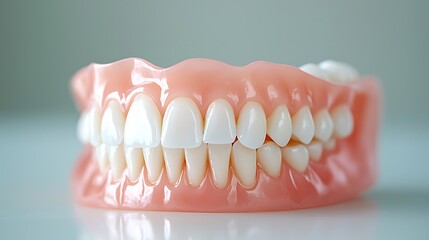 Fototapeta premium Dental health awareness exploring dentures and maintaining a clean clinic environment