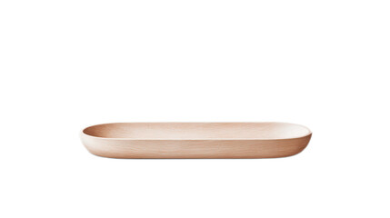 Obraz premium Elegant Wooden Serving Tray on Isolated Black Background