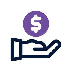 pay icon. vector dual tone icon for your website, mobile, presentation, and logo design.