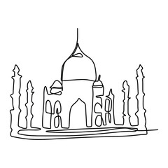 World City Landmarks Line Art Vector Graphic Design Decoration