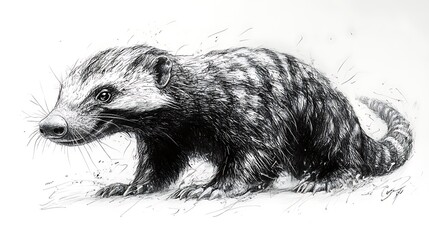 Obraz premium Artistic wildlife pencil sketch giant anteater standing hand drawn masterpiece