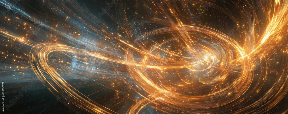 Poster abstract light trails and swirls in cosmic motion