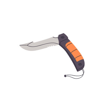 orange handle folding knife isolated clip art preview
