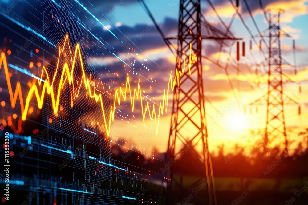 Poster Dynamic Energy Grid Visualization with Sunset and Power Lines
