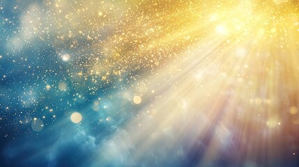 Fototapeta premium Abstract light particles gently swirling, representing the creation of angels from light. The scene is ethereal, with a focus on purity and divine energy.
