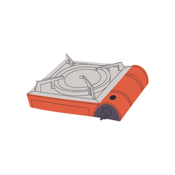 orange portable gas stove on white clip art preview