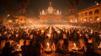 Ganges Aarti Festival .A sense of unity and shared spirituality pervades the gathering, as people from all walks of life come together to connect with their faith and seek blessings from the divine ri
