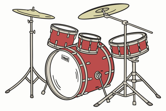 Musical drump set silhouette vector illustration