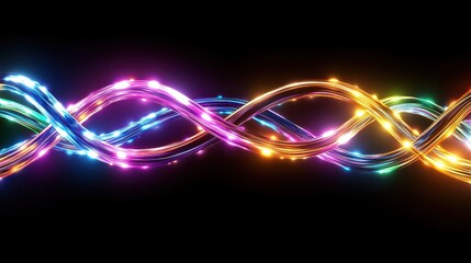 Colorful Swirling Lights with a Vibrant Glow on a Dark Background