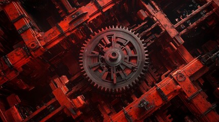 Fototapeta premium Steampunk Clockwork Factory: Tradition Meets Efficiency