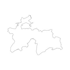 Fototapeta premium Tajikistan blank outline map