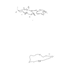 Fototapeta premium Virgin Islands blank outline map