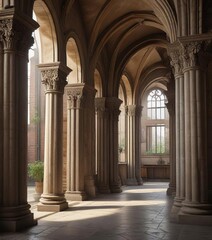 Fototapeta premium Decorative archways and columns in the Church of Saints Cyril and Methodius , saints, prague