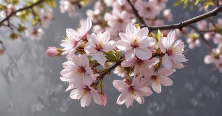 Obraz premium Delicate petals unfolding on a blooming tree branch , botanical, tree blooms