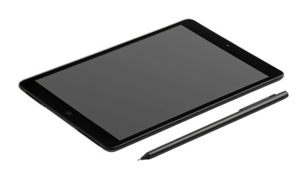 A modern digital tablet rests on a clean surface next to a sleek stylus, perfectly designed for artists and designers. This setup encourages creativity and innovation in digital art