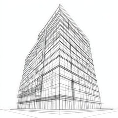 Fototapeta premium A tall building with a lot of windows and a glass facade