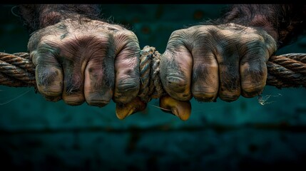 Close up of a hand gripping metal bars, representing imprisonment and confinement in prison