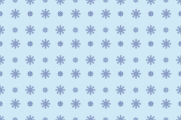Seamless pattern with snowflakes, blue background. Christmas pattern. Vector illustration