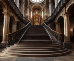 Fototapeta premium Grand staircase with intricate details in the Church of Saints Cyril and Methodius , cyril, church