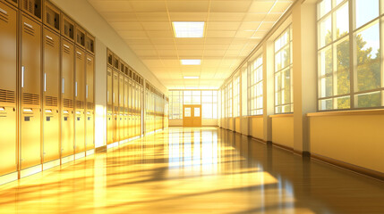 Empty school hallway, a silent testament to the passage of time and the fleeting nature of youth, where memories of laughter and learning linger in the air, waiting to be rediscovered.