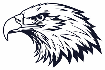 Obraz premium Eagle head silhouette vector illustration, head stylized logo, eagle bird icon