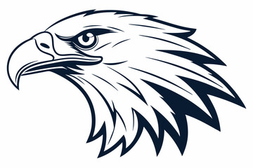 Eagle head silhouette vector illustration, head stylized logo, eagle bird icon
