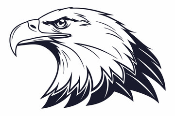 Obraz premium Eagle head silhouette vector illustration, head stylized logo, eagle bird icon