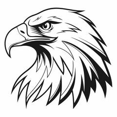 Fototapeta premium Eagle head silhouette vector illustration, head stylized logo, eagle bird icon
