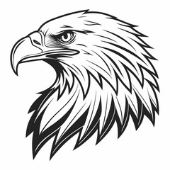 Obraz premium Eagle head silhouette vector illustration, head stylized logo, eagle bird icon