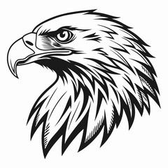 Fototapeta premium Eagle head silhouette vector illustration, head stylized logo, eagle bird icon