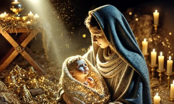the birth of the baby Jesus Christmas Story | Beautifully animated video from ai