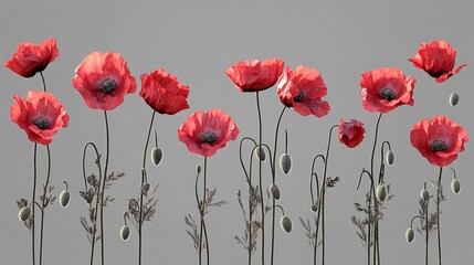 Obraz premium red poppy flowers
