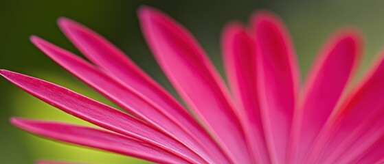 Obraz premium Vibrant Pink Daisy Petals against a Blurred Green Background