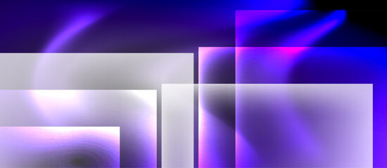 Obraz premium Dark neon colors with glass square shapes