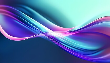 Naklejka premium Colorful wave patterns create a dynamic visual experience in a vibrant blend of purple and blue hues across a smooth digital background