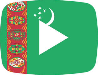 Turkmenistan Flag on video player icon