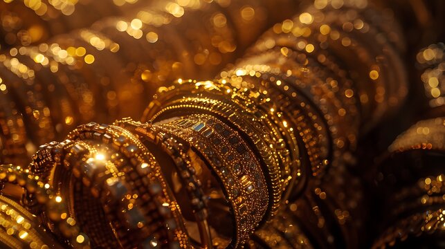 Atique golden bracelets for close up