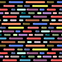 Multi-colored stripes in a pattern.Vector seamless pattern with colorful stripes on a black background.
