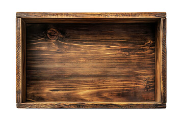 isolated empty wooden box