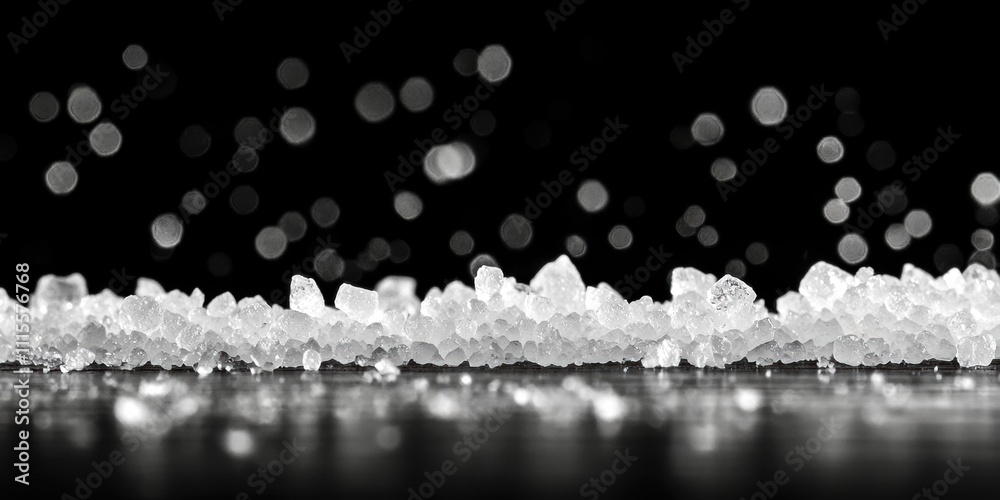 Poster pile of salt is on a table
