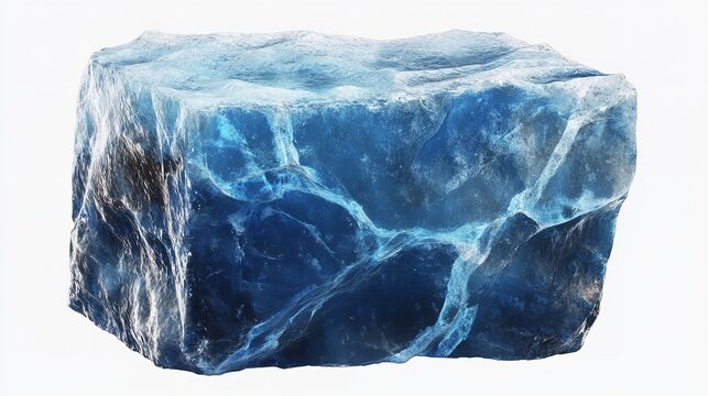 Blue Serendibite, photographed in the studio on a white background, showing the surface details and beautiful color of the stone, Ai generated Images