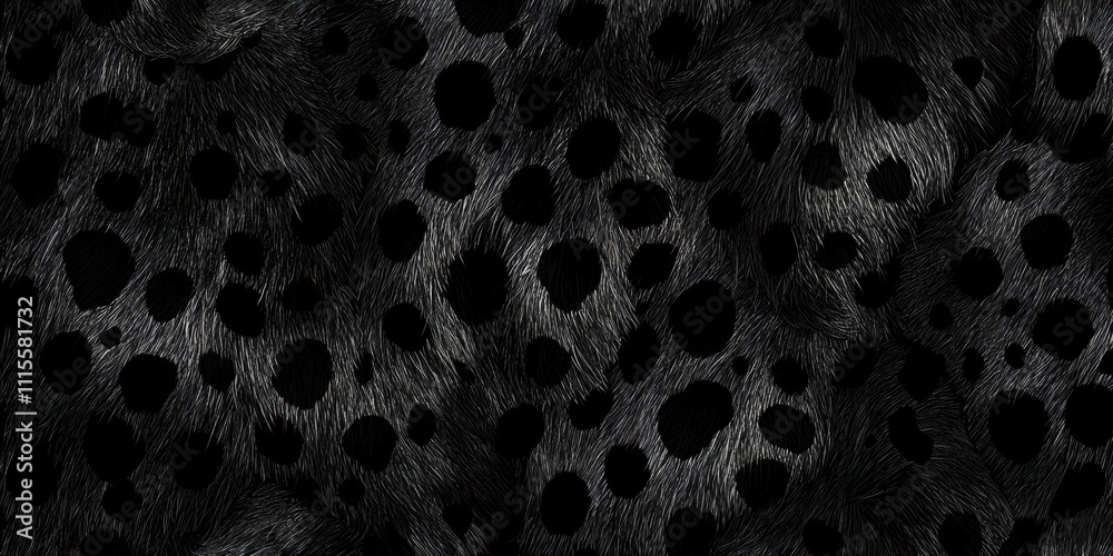 Poster black and white photo of a patterned fabric with many small dots