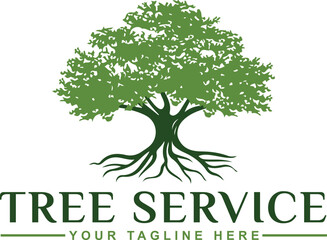 Obraz premium Kids sit down playing swing oak tree playground spring fall leaf vector logo design