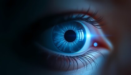 Fototapeta premium Human Eye with Digital Technology