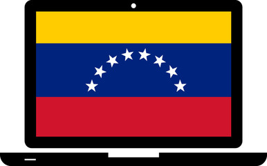 Fototapeta premium Venezuela Flag in Laptop