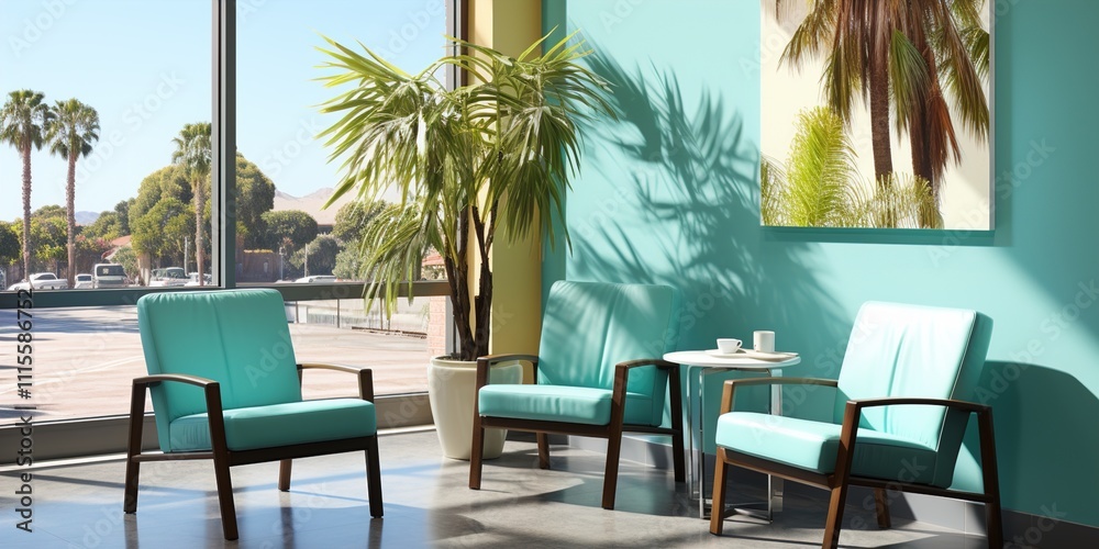 Poster table and chairs on the beach