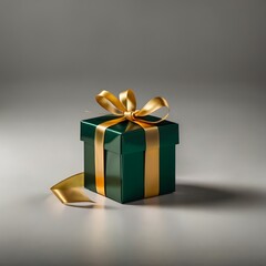 Obraz premium Gift box with gold ribbon for birthday